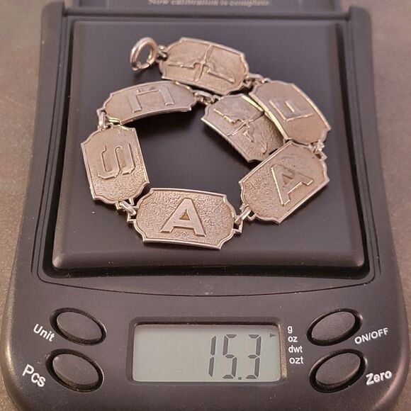 Silver US Army Air Force ID Chain Bracelet – Front General Store Vintage Sterling U.S. Army Air Forces USAAF Bracelet